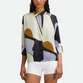 Printed Turn-Down Collar Chic Shirt