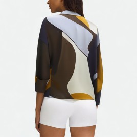 Printed Turn-Down Collar Chic Shirt