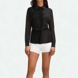 Color-block Mesh Shirt