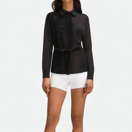 Color-block Mesh Shirt