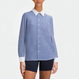 Color-Blocked Stripe Shirt