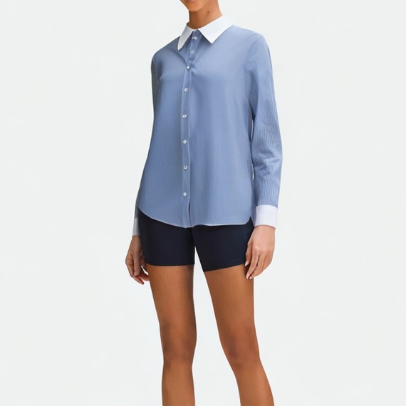 Color-Blocked Stripe Shirt