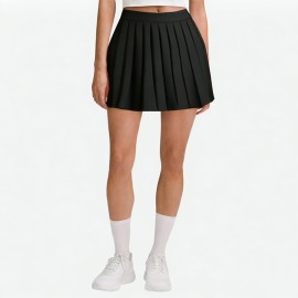 Solid Pleated Skirt