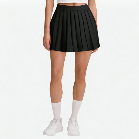Solid Pleated Skirt