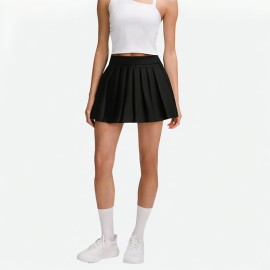 Solid Pleated Skirt