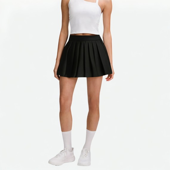 Solid Pleated Skirt