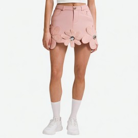 Floral Leather Skirt