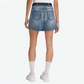Denim skirt with belt