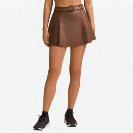 Leather Pleated Skirt