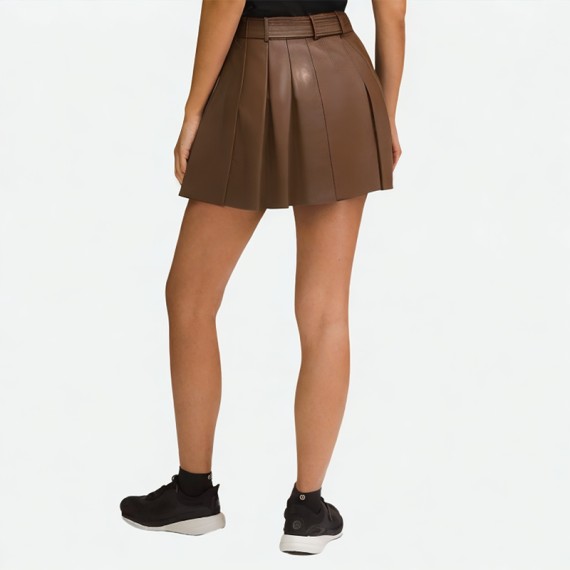 Leather Pleated Skirt