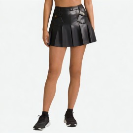 Pleated PU Skirt for Women
