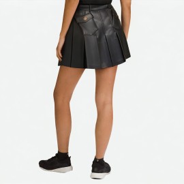 Pleated PU Skirt for Women