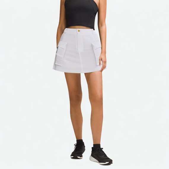 High-Waisted White Mini Skirt