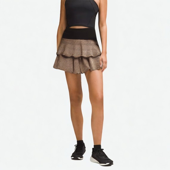 Leopard Print Pleated Skirt