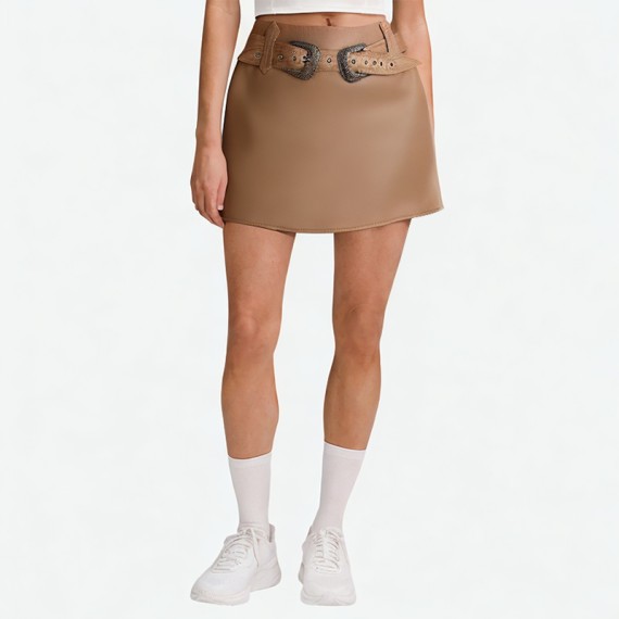 A-Line Leather Skirt 