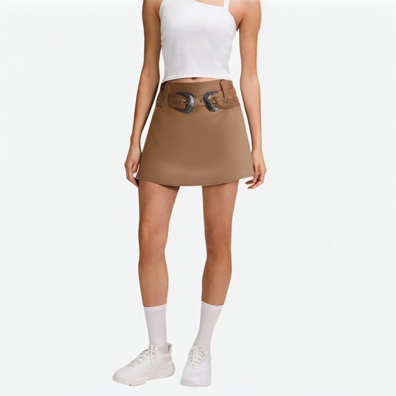 A-Line Leather Skirt 