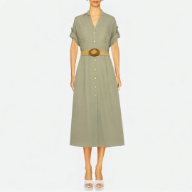 Vintage Long-Sleeve Shirt Dress