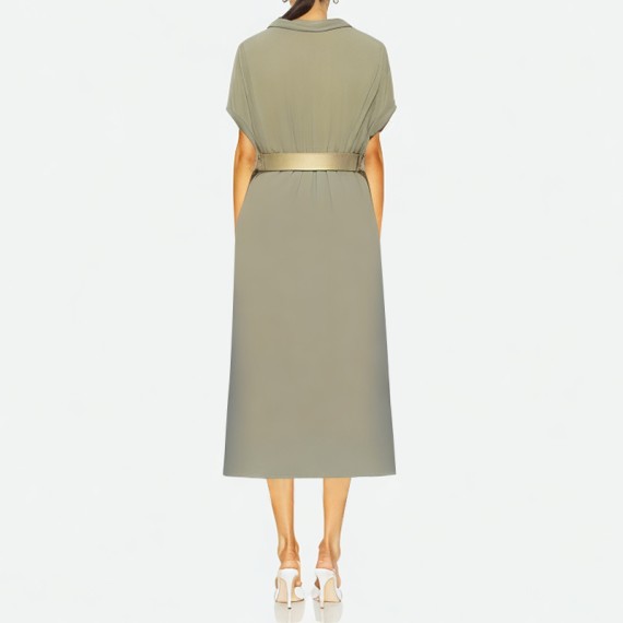 Vintage Long-Sleeve Shirt Dress