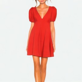 Puff Sleeve Mini Dress