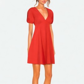 Puff Sleeve Mini Dress