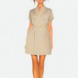 Fashion Pleated Mini Dress