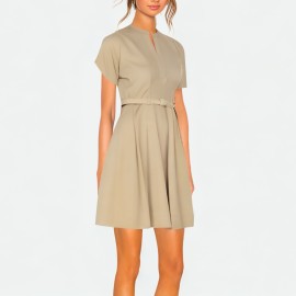 Fashion Pleated Mini Dress