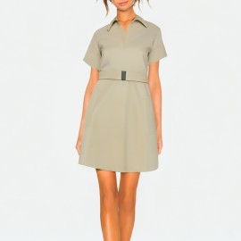 V-Neck Shirt Dress