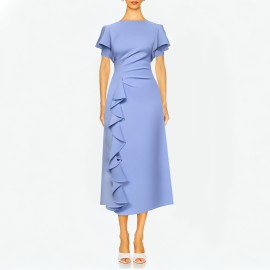 Ruffle Sleeve Midi Dress