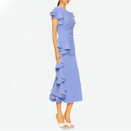 Ruffle Sleeve Midi Dress