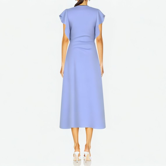 Ruffle Sleeve Midi Dress