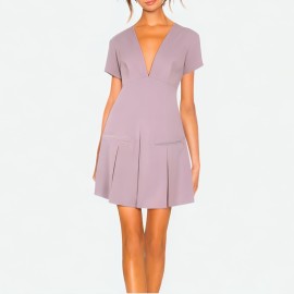 Pleated Short Dress