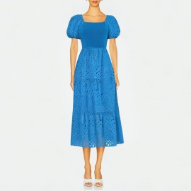 Square Neck Puff Sleeve Dress