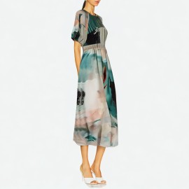 Tie-Dye Satin Dress