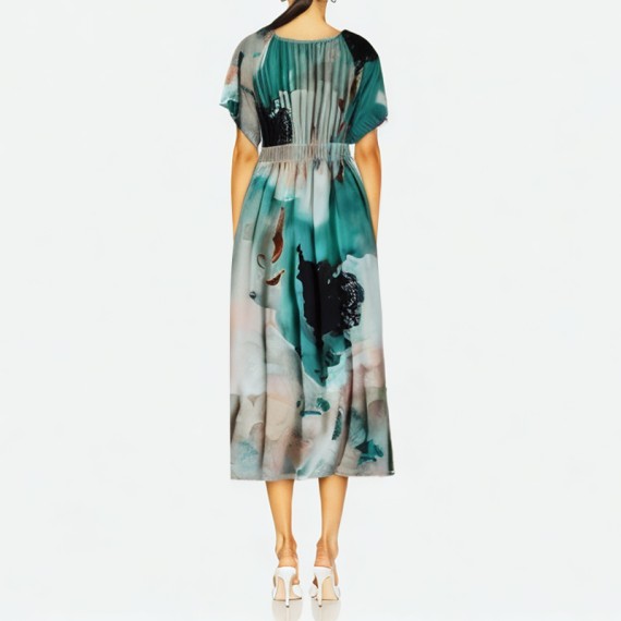 Tie-Dye Satin Dress