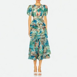 Stretchy Puff Sleeve Dress