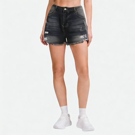 Frayed Hem Denim Shorts