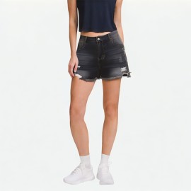 Frayed Hem Denim Shorts