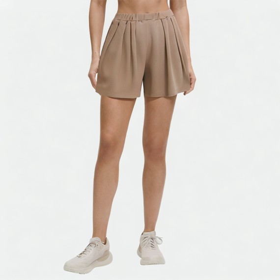 Elastic Waist Wide-Leg Shorts
