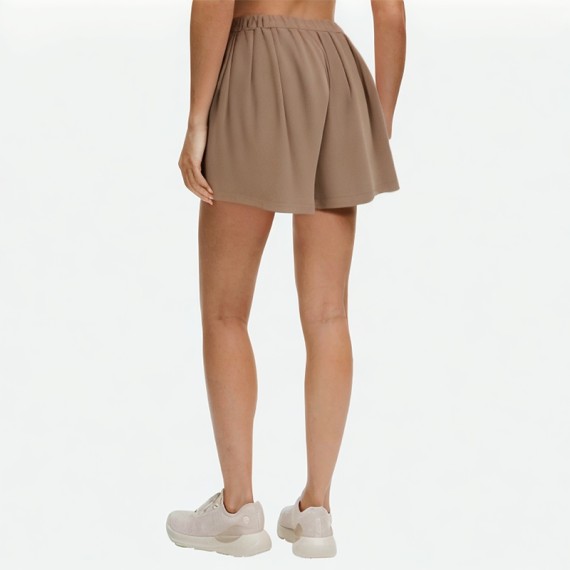 Elastic Waist Wide-Leg Shorts