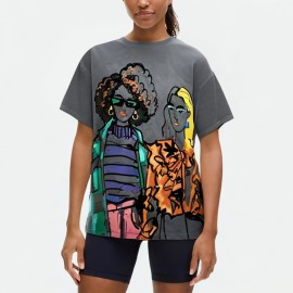 Casual Cotton Round Neck Short Sleeve